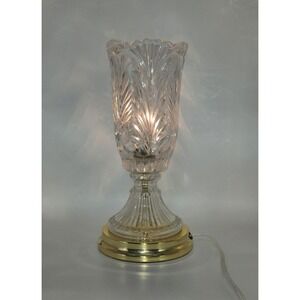 Vintage Hollywood Regency Style‎ Lead Crystal Torchiere Table Lamp 13.5"
